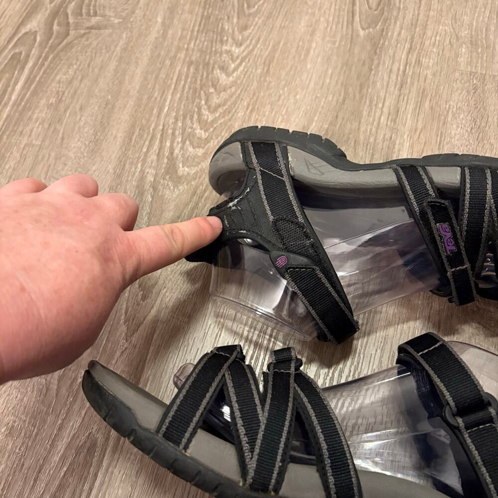 Teva Women’s Sport Sandals Sz 9 Black Purple Strappy Adjustable Comfort Outdoor - Picture 8 of 10